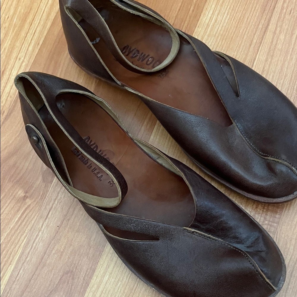 CYDWOQ Handmade Brown Leather Women's Shoes Mary Jane Size 6.5 - Picture 4 of 6